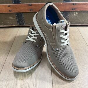 Men's Nunn Bush Otto Canvas Plain Toe Oxford Shoes Dressy Brown Size 9M GUC